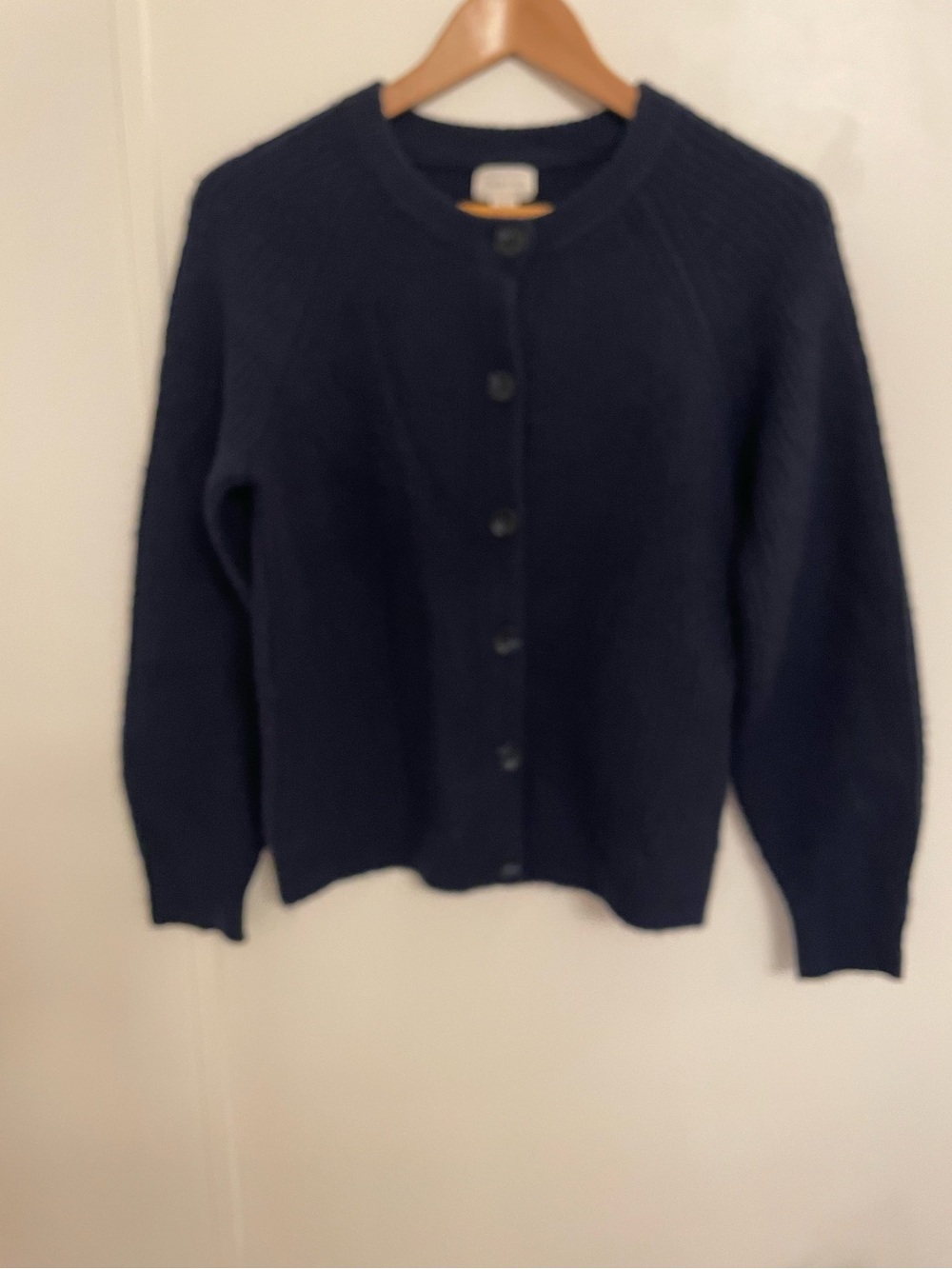 Caslon Navy Button-Up Ribbed Cozy Cardigan Size M Classic Preppy
